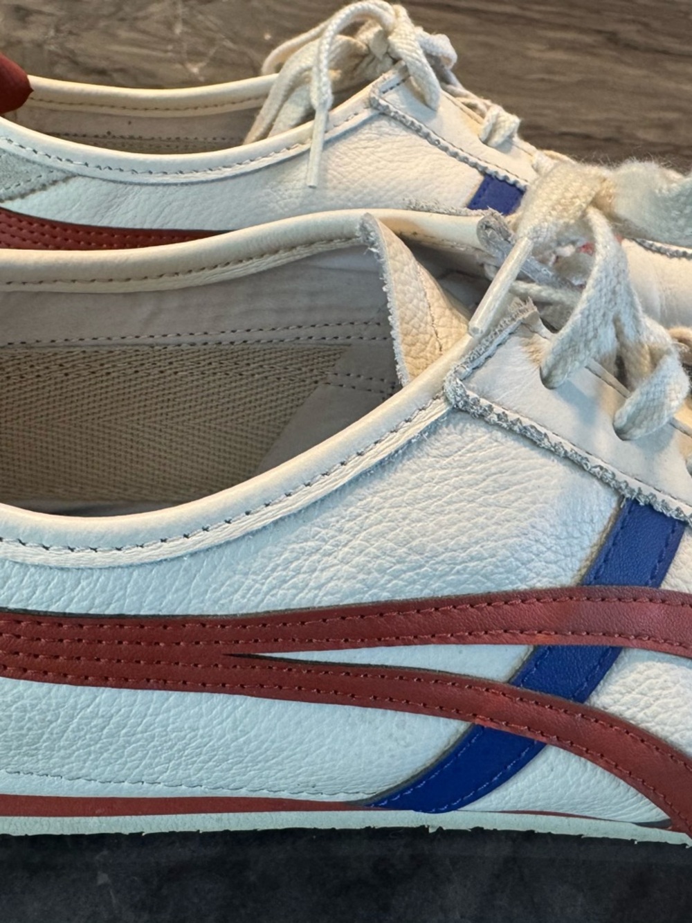 Onitsuka Tiger Mexico 66 White Blue Red Leather Low Top Sneakers Athletic Shoes - Picture 2 of 10